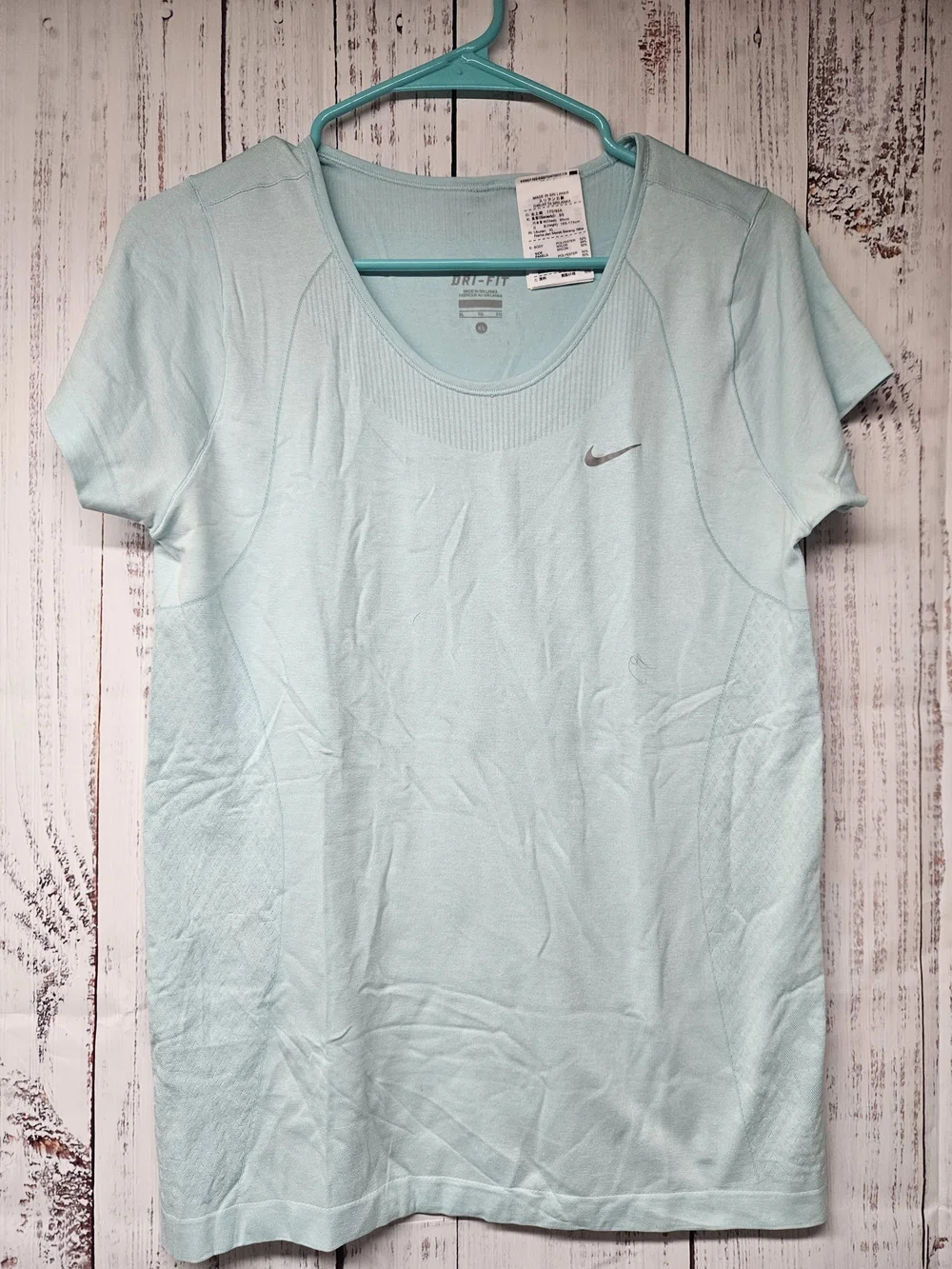 Nike Women's Light Aqua Short Sleeve Dri-FIT Tee